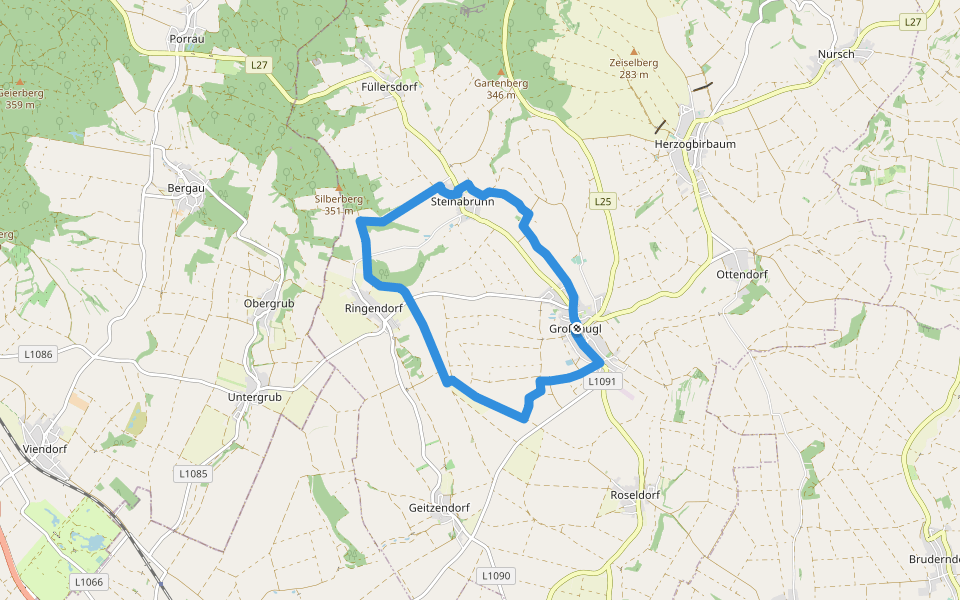 Großmugler Panoramaweg walking route map in Großmugl