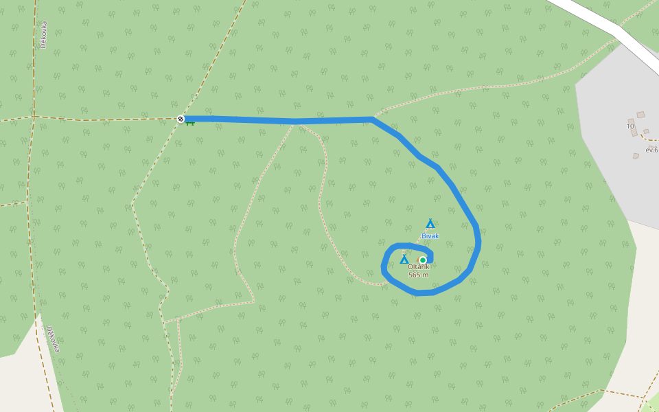 [M] odbočka na Oltářík walking route map in Podsedice