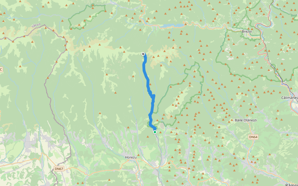 Mănăstirea Bistrița - Cheile Bistriței - Între Râuri - Valea Cuca - Plaiul Zănoaga - Curmătura Rodeanu walking route map in Bistrița