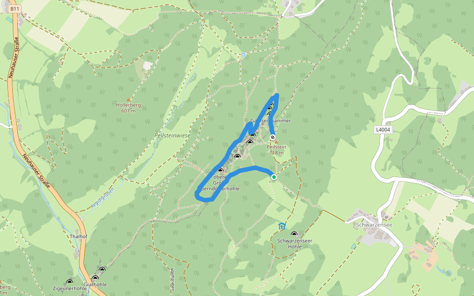 Wandfußsteig RWW walking route map in Schwarzensee
