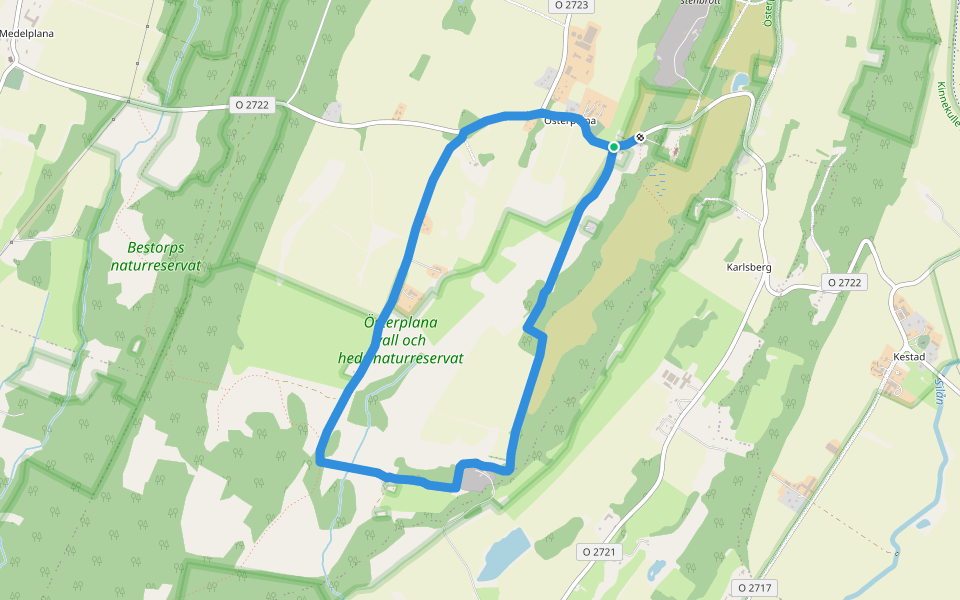 Österplana hed och vall walking route map in Österplana