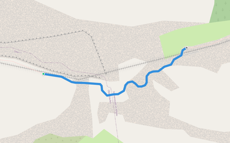 Europäischer Fernwanderweg E4 - Deutschland walking route map in Oberstaufen