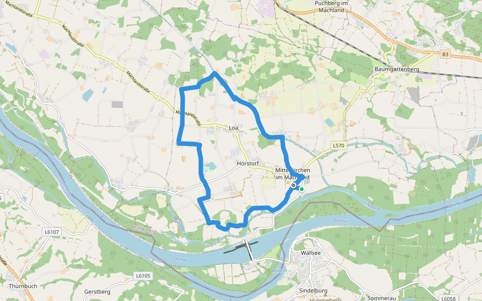 Teufelsweg walking route map in Mitterkirchen im Machland