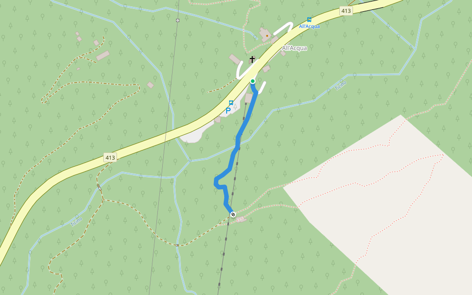 Alla Baita-All'Acqua walking route map in Bedretto