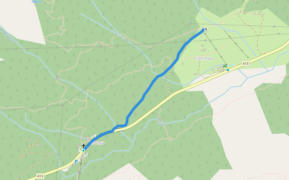 Strada Bassa walking route map in Bedretto