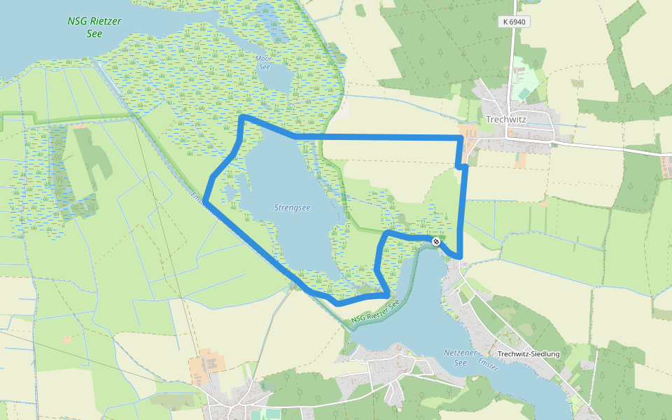 Rundweg Strengsee walking route map in Kloster Lehnin