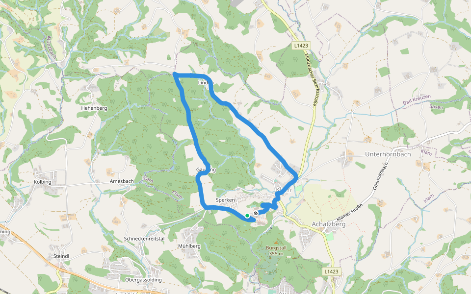 Rundwanderweg Klam walking route map in Sperken