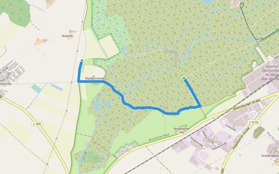 Höhenwanderweg 5 walking route map in Bad Wurzach