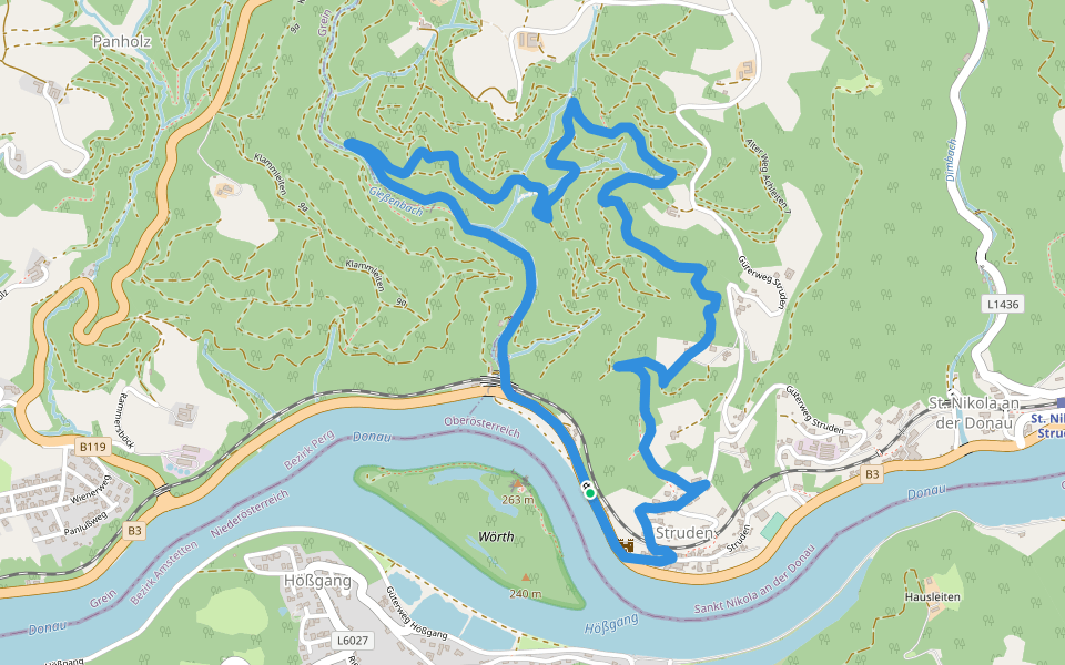 Burg Werfenstein Wanderweg walking route map in Struden