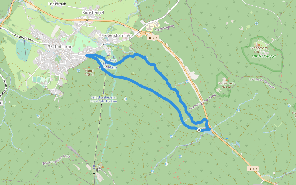Naturlehrpfad "Oberes Weißmaintal" walking route map in Bischofsgrün