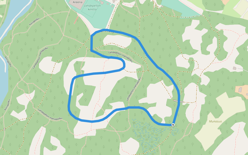 Lähdepelto, 2.0km lenkki walking route map in Kankaanpää