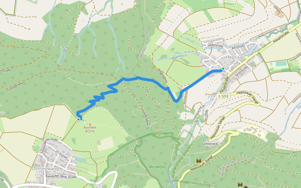 Hepsisau - Auchtert walking route map in Weilheim an der Teck