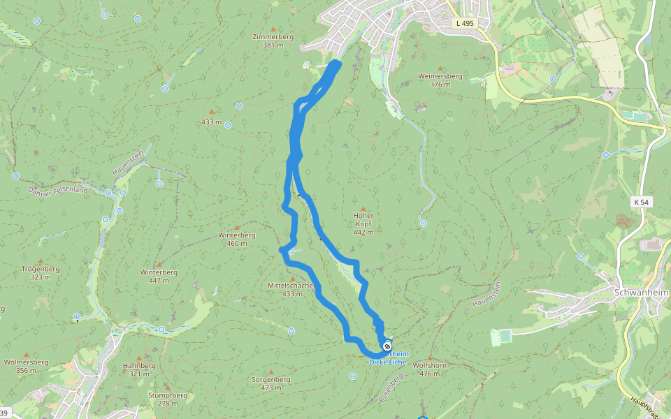 Hauensteiner Nr. 10 walking route map in 豪恩斯泰因