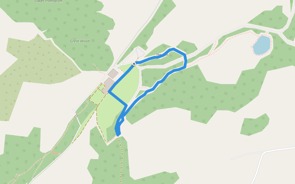 Gregynog short circular walk walking route map in Tregynon