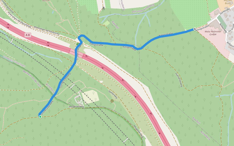 Wolfscherre - Eckwälden walking route map in Weilheim an der Teck