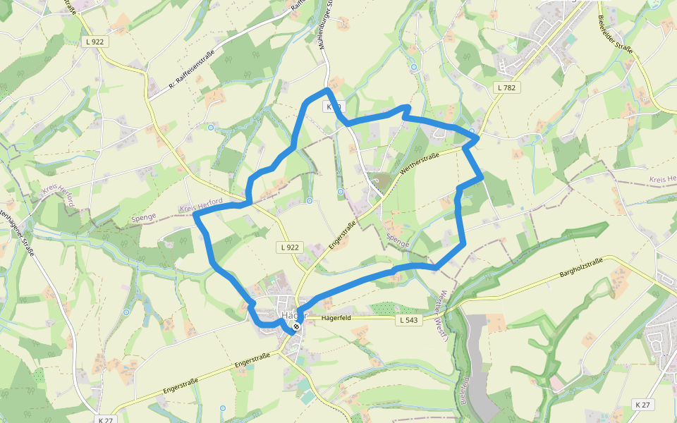 Häger 4 walking route map in Werther (Westfalen)