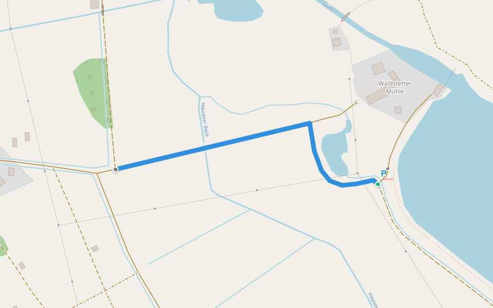Tour 3 (orange 3) walking route map in Waldstetten