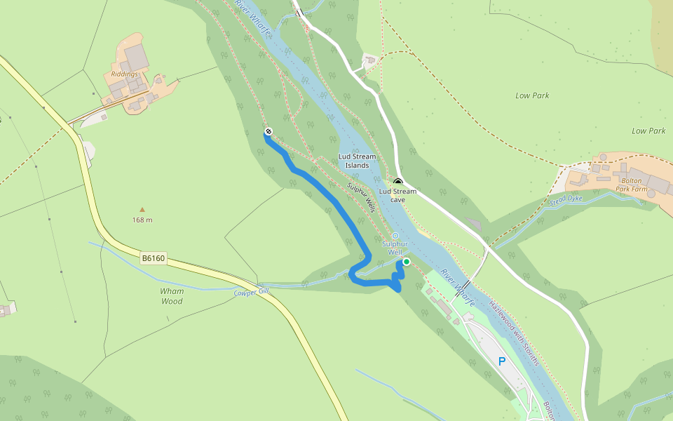 Strid Wood Natural Trail - Red Trail walking route map in Bolton Abbey