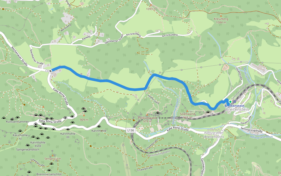 Breitenstein - Orthof walking route map in Breitenstein