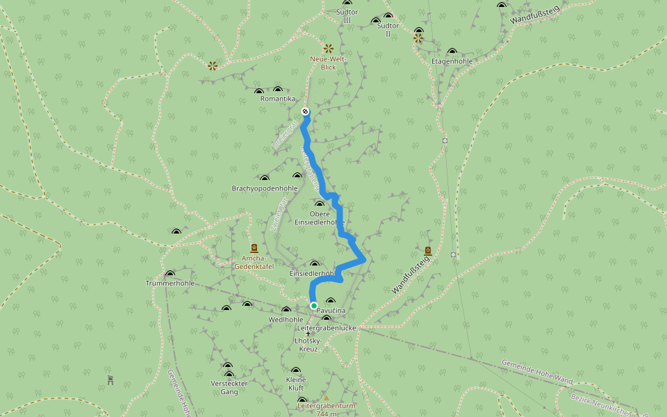 Leitergrabengrat walking route map in Maiersdorf