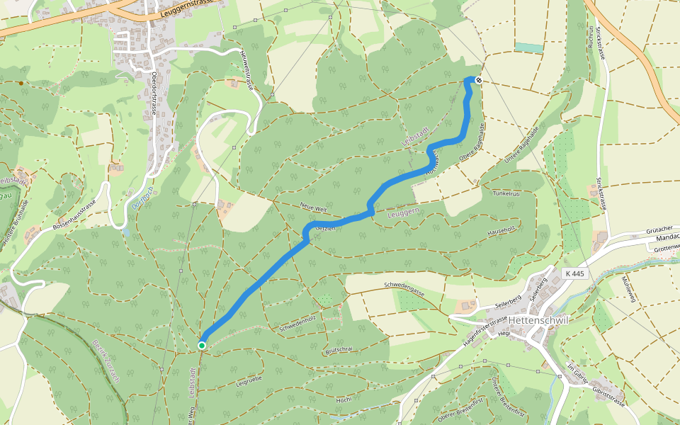 Siebenwegen - fixme walking route map in Leibstadt