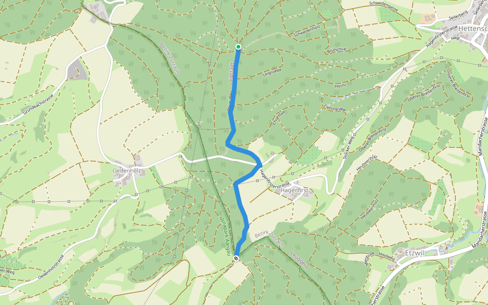 Siebenwegen - Pt. 547 walking route map in Leibstadt