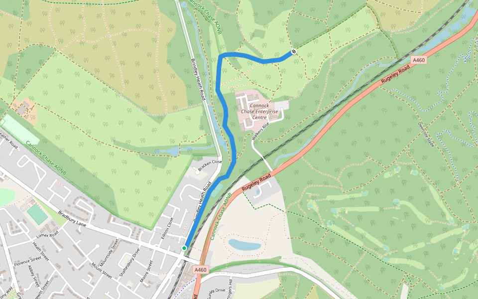 Cross Chase Walk walking route map in Hednesford