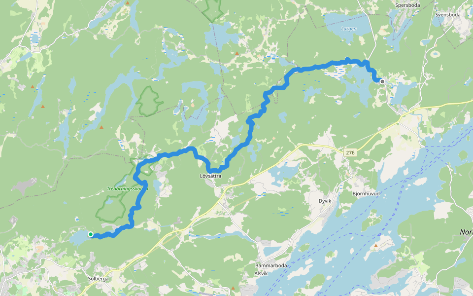 Roslagsleden, etapp 5 walking route map in Åkersberga