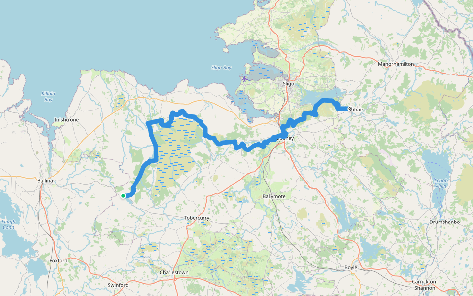 Sligo Way walking route map in Gleneask