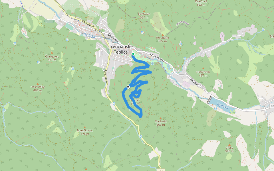 Náučný chodník Klepáč walking route map in Trenčianske Teplice