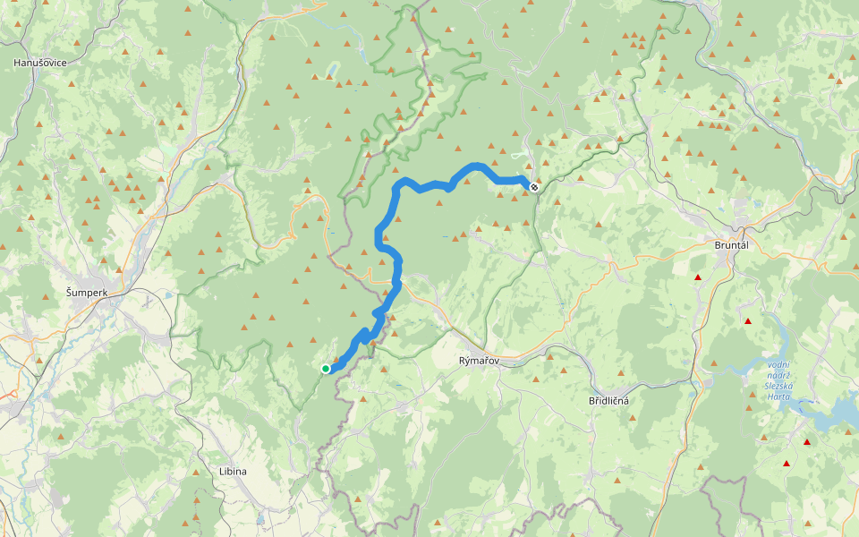 [Z] Bedřichov - Malá Morávka (Rychta) walking route map in Oskava