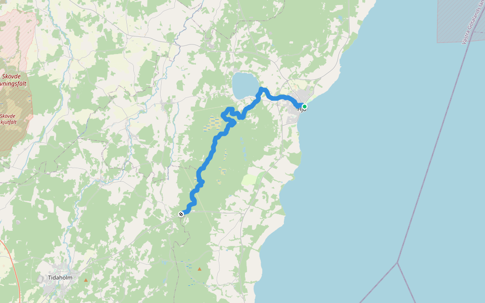 Västra Vätterleden: Etapp 5, Hjo - Baståsen walking route map in Hjo