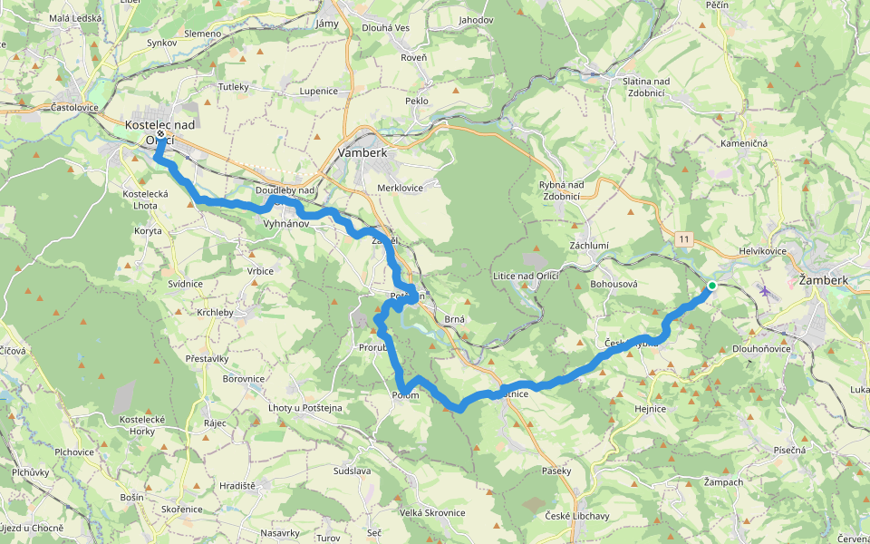 [Ž] Popluží - Potštejn walking route map in Helvíkovice