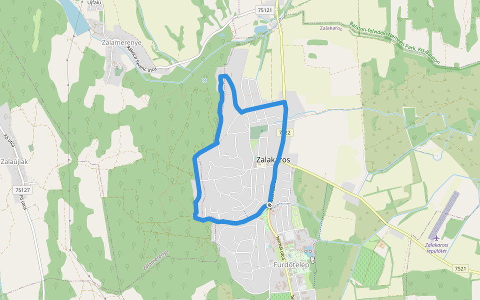 S↺, Felső-hegyi körtúra walking route map in Zalakaros