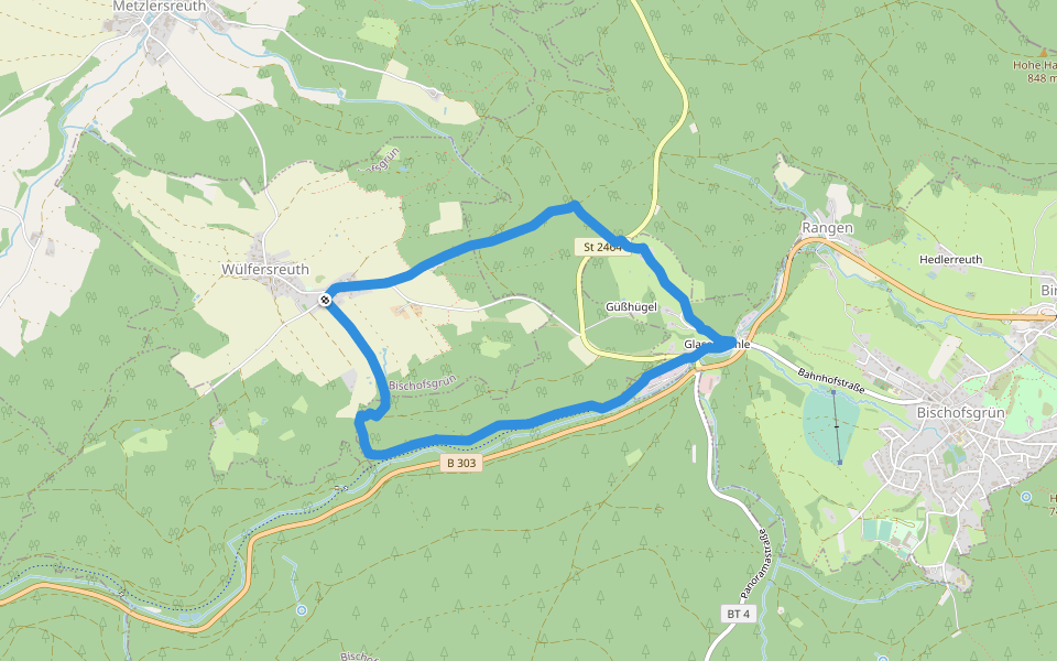 Wülfersreuth Rundweg Nr. 2 walking route map in Bischofsgrün