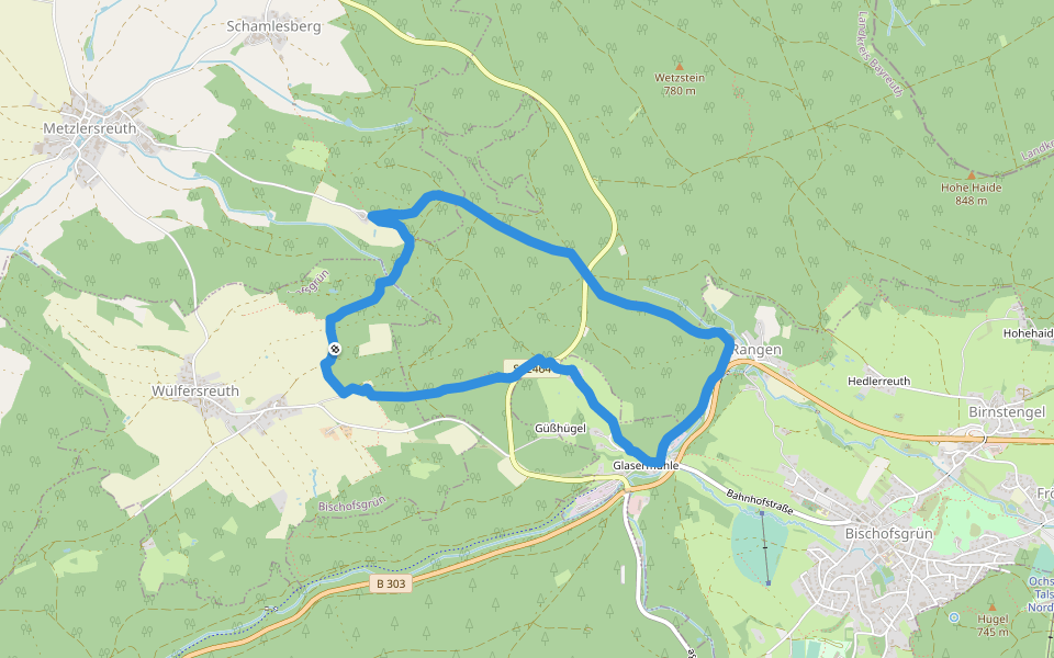 Wülfersreuth Rundweg Nr. 3 walking route map in Bischofsgrün
