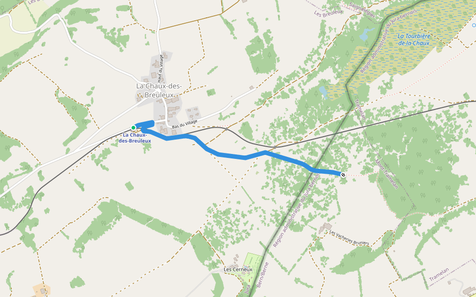 La Chaux-des-Breuleux - fixme walking route map in Les Breuleux