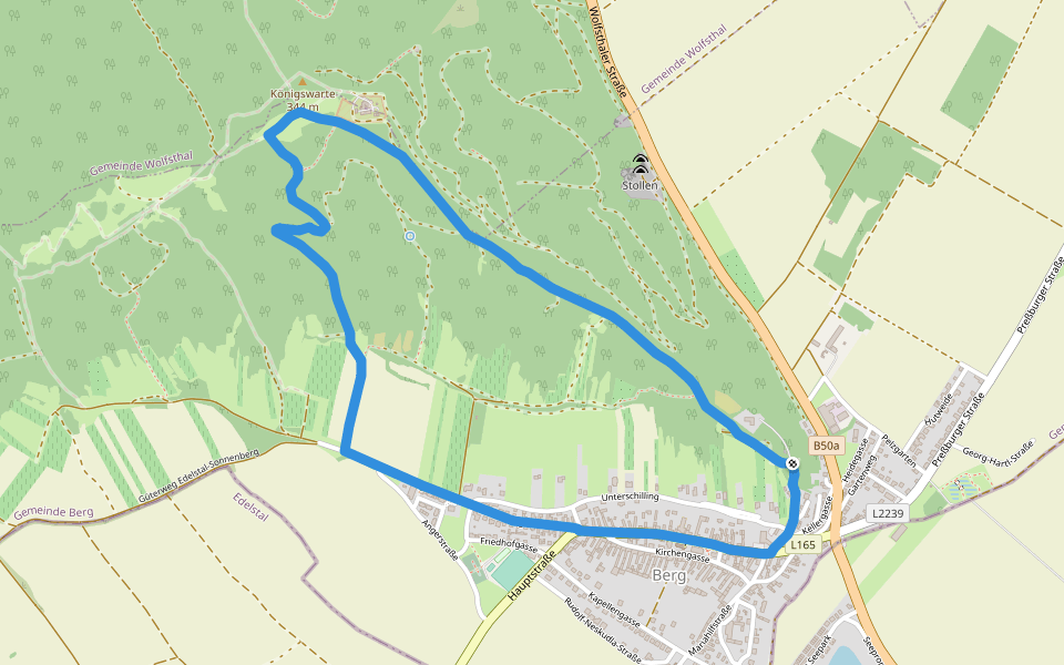 Rundwanderweg Königswarte-Altes Haus walking route map in Berg