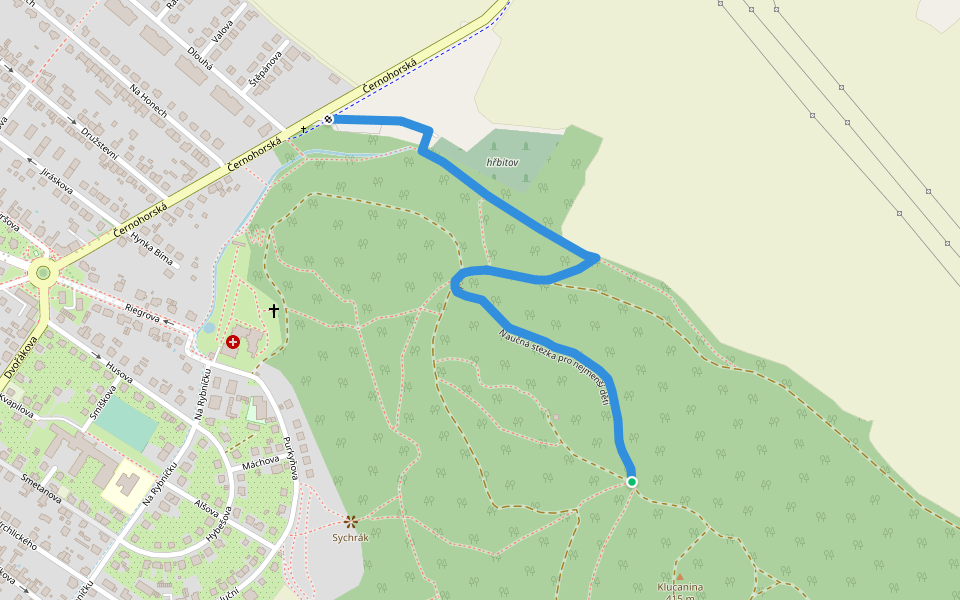 [Ž] Tišnov - Klucanina walking route map in Tišnov