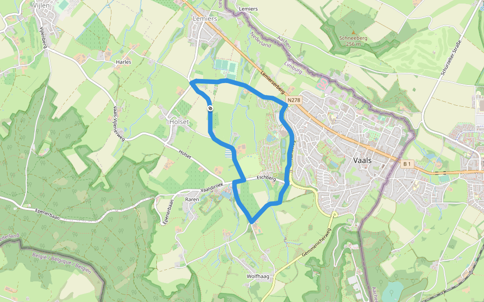 Vaals V2 walking route map in Vaals
