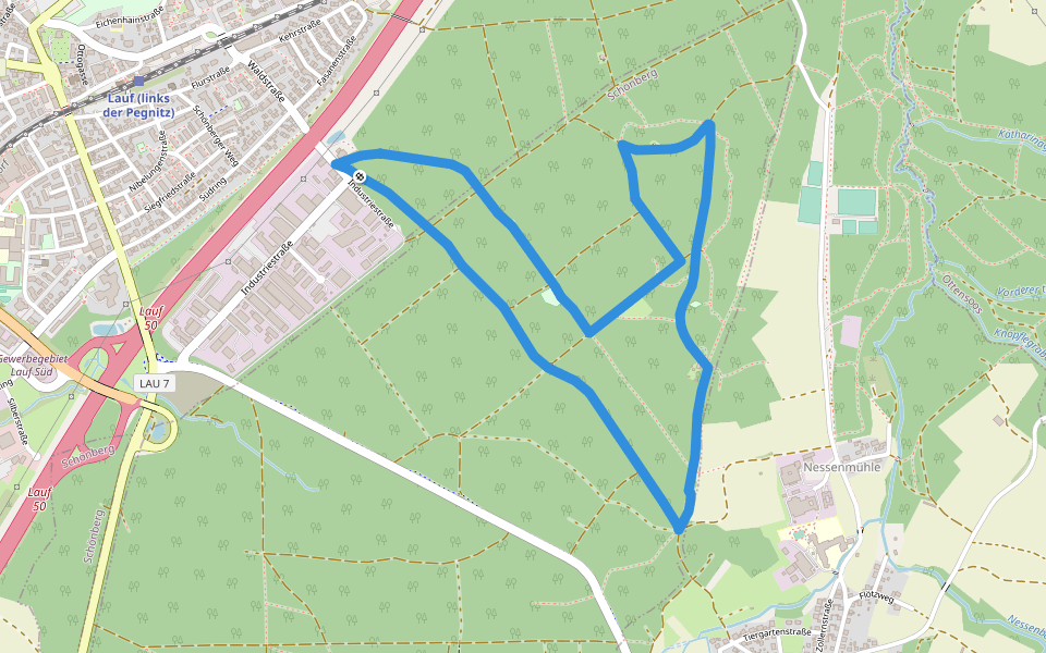 Waldhaus-Runde walking route map in Lauf an der Pegnitz