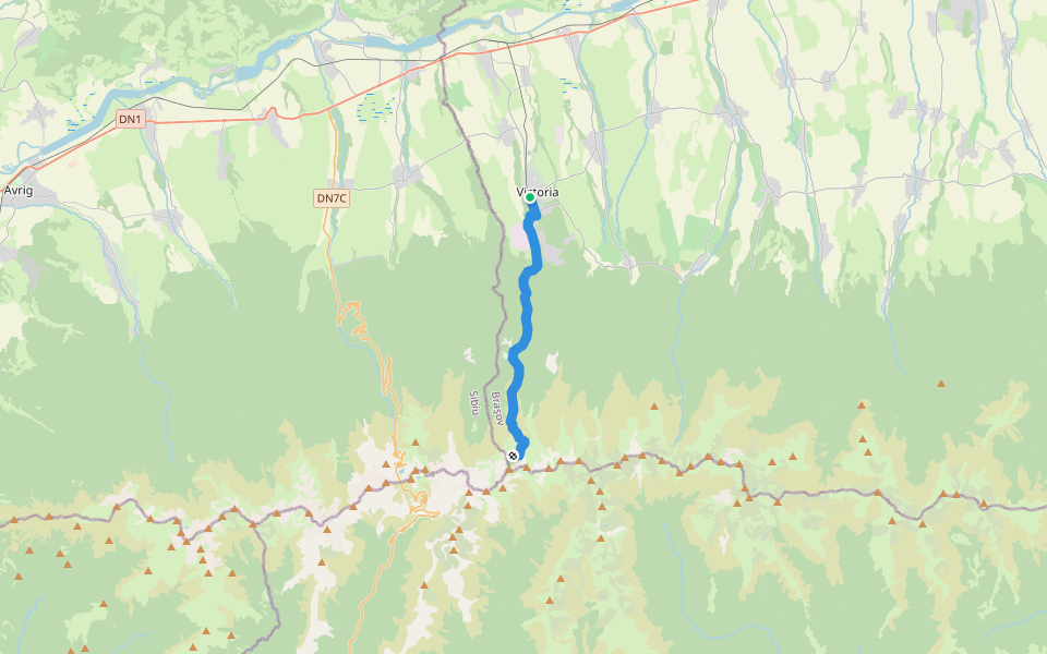 Victoria - Muchia Tărâța - Cabana Podragu walking route map in Victoria