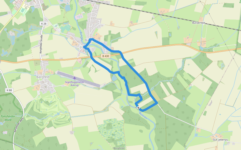 1 walking route map in Aukrug