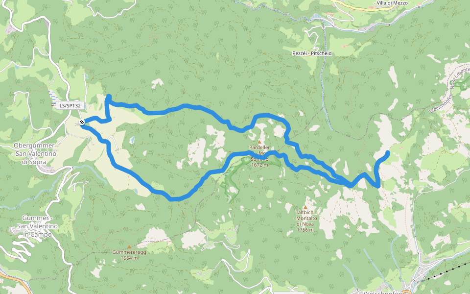 Schillerhof - Totmoos walking route map in San Valentino In Campo