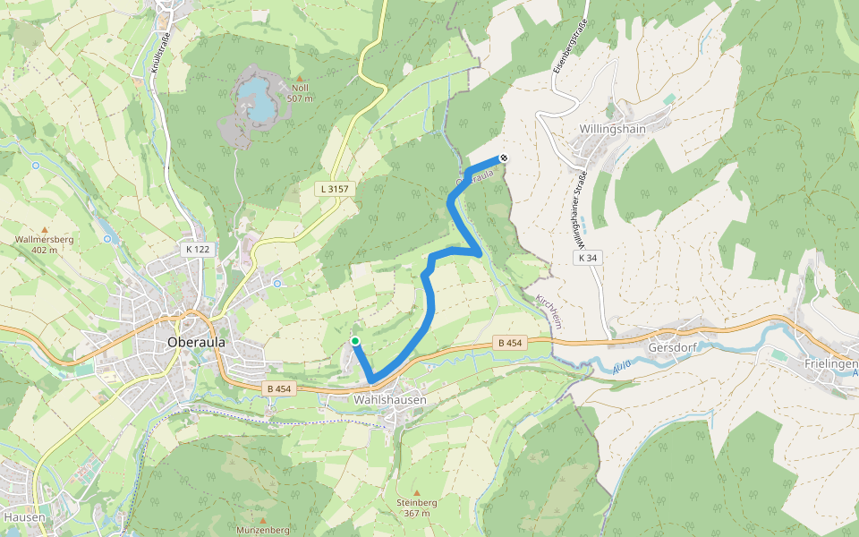 Wanderweg Oberaula 6 walking route map in Oberaula