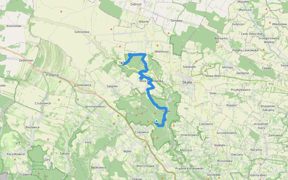 Szlak Groty Łokietka walking route map in Sąspów
