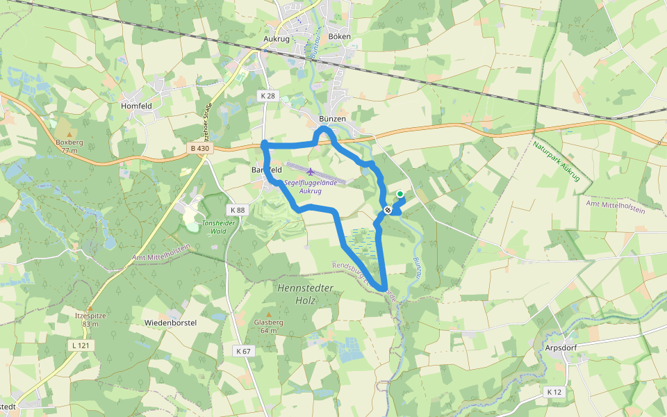 3 walking route map in Aukrug