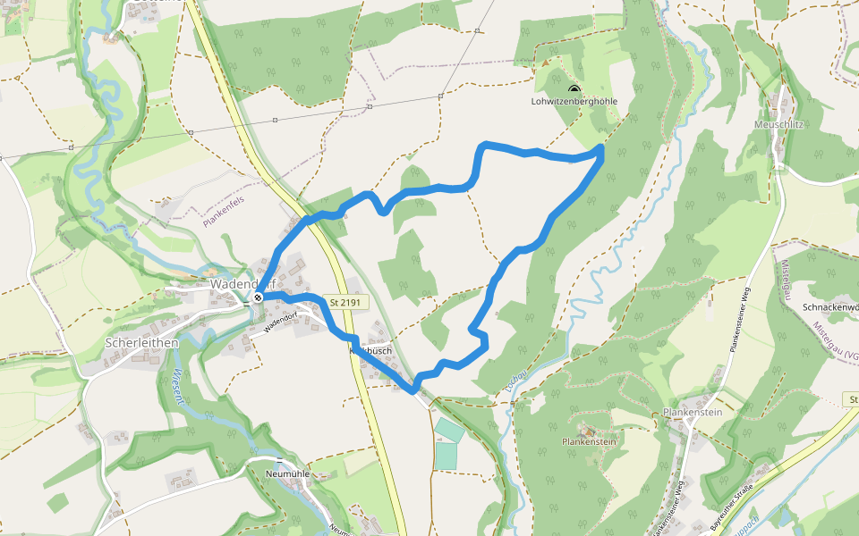 Plankenfels Rundwanderweg "Lobitze" walking route map in Plankenfels