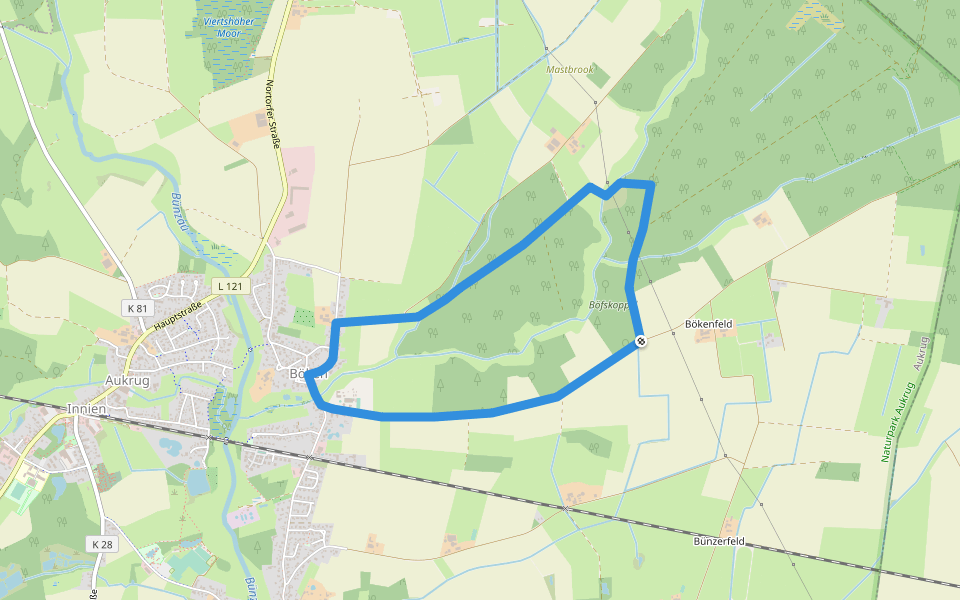 6 walking route map in Aukrug