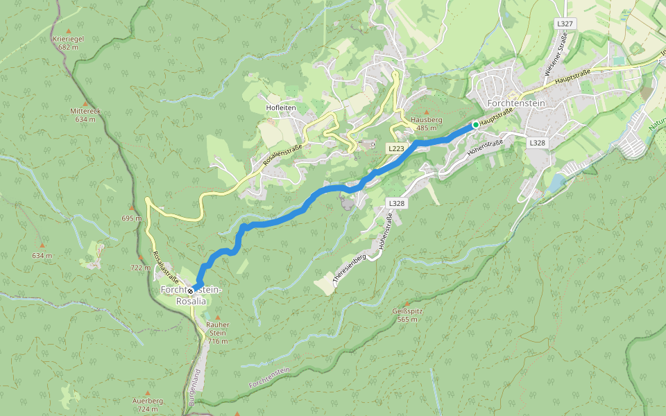 Forchtenstein - Kirchensteig - Rosalia walking route map in Forchtenstein